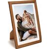 Generico Cornice A4 in Legno con Plexiglass e Passe-Partout Bianco - Cornice 21x30 da Parete o Tavolo, Porta Foto, Certificati, Stampe e Documenti, Utilizzo Verticale e Orizzontale