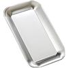 Tomotato Vassoio da Portata in Acciaio Inossidabile, Piatto Quadrato Decorativo da Portata Piatti a Specchio per Campeggio, Barbecue, Feste, Buffet, Servizio di Antipasti(5x8inch)