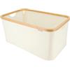 KROMS Cesto biancheria sporca pieghevole in bambù 45L - Beige - Leggero, stabile e salvaspazio - Cesta portabiancheria in bambù e cotone, traspirante e dal design moderno - Cestino bagno