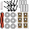 Generic Kit di accessori di ricambio compatibile con Xiaomi Robot Vacuum 5, 5 Pro, pezzi di ricambio, include 1 spazzola Mian, 6 spazzole laterali, 6 filtri HEPA, 6 panni per mocio, 6 sacchetti per la polvere