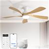 Sofucor 132cm Smart Ventilatore da Soffitto con Luce, Alexa/App, Telecomando, WiFi, Timer, 6 Velocità, 3 Regolazioni di Colore, DC, Silenzioso Ventilatore da Soffitto per Soggiorno