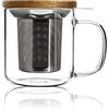 OGO LIVING - tisana gustave 300 ml - 7912103 - Ideale per tè, tisane, infusi e rooibos - tazza da tè in vetro e coperchio in legno di acacia