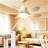 Siebkorb Ventilatore Da Soffitto Con Luce E Telecomando, 52/42cm Lampada Con Ventilatore Da Dimmable Led Ceiling Light With Timer 5 Blades Silent 3 Speeds For Living Room, Dormitory, Bedroom (52cm,40W+B22)