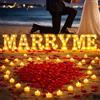 MeYuxg MARRY ME 2031 cartello LED con 24 candele senza fiamma, 2000 petali di rosa per proposta di matrimonio, San Valentino, fidanzamento, matrimonio