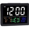 Lancoon LCD Sveglia Digitale, Colore Grande Schermo con Funzione Snooze Temperatura Settimana Data Ora Supporto Batteria per Soggiorno Casa Nero