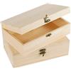 Dwitkul 2 pezzi Scatola in legno con coperchio 25x15x8 cm Scatola di legno piccola, scatolas dei ricordi per fai da te, decorazione e conservazione