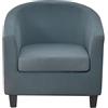 WWQQKJ Copripoltrona 1 Posto Chesterfield Elasticizzato 2 Pezzi Tinta Unita Fodere Poltrona da Cocktail Antiscivolo con Coprisedile per Bar Soggiorno Camera da Letto Club(Dark Gray)