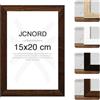 JCNORD MDF Cornice Portafoto in Legno di Noce 15x20 cm con Acrilico Infrangibile | Moderna per Pareti e Tavoli