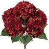 Hollyone Grandi fiori artificiali rossi di ortensia, bouquet di fiori artificiali di ortensia come veri fiori, composizioni floreali di ortensia in seta artificiale, fiori artificiali con effetto realistico