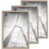 lincoolart cornice portafoto A3 naturale in legno, cornice in MDF DIN A3 con vetro acrilico infrangibile, per poster e immagini, set da 3 pezzi