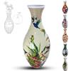 YELVYA Vaso puzzle 3D per adulti, 160 pezzi, puzzle fai da te, puzzle 3D con colonna d'acqua, perfetto per la presentazione di fiori veri o artificiali e composizioni floreali (colibris)