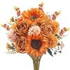 FALSKT Fiori Finti per Decorazioni, Fiori Artificiali, Ortensie Finte Realistiche, Rose Finte Girasole Finto per Bouquet Decorazioni Autunnali Raccolto Autunnale Matrimoni Centrotavola