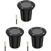 ledscom.de 3x lampada da incasso a terra BOLI per esterni, IP67, nera, rotonda, Ø 108 mm, 1x GU10 max. 15W, smerigliata