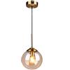 MZStech Globo di vetro industriale retrò Loft Lampada a sospensione, lampadario a grappolo Lampada a sospensione infisso Raccordi in ottone (Ambra)