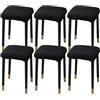 uyeoco Copri Pouf Quadrati Elasticizzato Copri ottomano Quadrato Copri Sgabello Copri Pouf poggiapiedi Quadrato Copri Sgabello Fodera per poggiapiedi (Color : Black, Size : Set of 6)