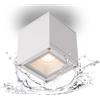 Dopa Faretto da Soffitto Cubo GU10, Lampada da Soffitto Moderna in Alluminio con Diffusore in Vetro Opaco, Plafoniera per Ingresso Balcone Terrazzo Giardino Garage(Bianco)