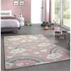 CARPETIA Tappeto da Gioco per Bambini Tappeto vivaio Ragazzo Arcobaleno e Nuvole Rosa Größe 160 cm Rund
