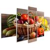 islandburner Quadro Moderno Frutta e Verdura nel Cestino Stampa su Tela - Quadro x poltrone Salotto Cucina mobili Ufficio casa - Fotografica Formato XXL