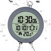 Lancoon Orologio da Doccia Digitale con Display LCD, Decorazione da Parete Silenziosa Impermeabile, Ventosa con 4 Ventose, Mostra Ora Temperatura Data Giorno della Settimana per Bagno