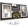 Frizlryem Cornice Foto Then & Now Personalizzata -1-99 Regalo Anniversario, Regalo Matrimonio Sposi Originale, Idea Regalo Anniversario Matrimonio, Quadro Personalizzato con Foto,,Coppie Portafoto Legno