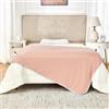 Deodar Coperta rinfrescante 140 x 190 cm coperta estiva fresca e delicata per la pelle Coperta rinfrescante leggera e sottile auto-raffreddante Öko Tex Standard Rosa+bianco