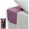 Happidea - Lenzuolo con Angoli Elastici, 100% Cotone, Tinta Unita, Made in Italy, Matrimoniale, 175x200 Altezza Max 25, Pack Barattolo Riutilizzabile, Rosa Lilla