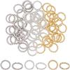 PH PandaHall Anello di Salto Saldato Chiuso, 60 pz 3 Colori In Ottone Intrecciato Anello di Salto 24 K Placcato Oro 8mm O Anelli Connettori Orecchino Della Collana Del Braccialetto Ciondola