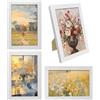 Xpieoyrm Confezione da 4 cornici bianco 10 x 215cm con supporto, 6 pollici robusta cornice portafoto in legno MDF, Collage Foto Portafoto Montaggio Verticale o Orizzontale con Vetro Acrilico