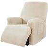 WWQQKJ Copripoltrona Jacquard Elasticizzato per Poltrona reclinabile Relax con Tasche copridivano salvadivano(Panna)