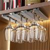 Vaisoeny Portacalici Sottomensola, 4 Pezzi, Porta Bicchieri da Vino, Porta Bicchieri Sospesi, Porta Calici Sottopensile, Appendi Calici per Cucina e Bar (Grigio)