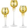 Inweder Portacandele in Vetro Oro: 3 Pcs Portalumini per Matrimoni