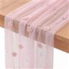 CATASTRBT Runner Rosa 80 × 200 cm Runner Tavola Chiffon con Fiore Perline Centrino per Tavolo Tulle per Matrimonio, Addio al Nubilato, Compleanni, Feste