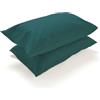PARAMAISON Coppia Federe Cuscino Letto, Morbide Traspiranti, Set 2 Copricuscini Cotone 100% a Sacchetto, Tinta Unita | 52x82 cm Zaffiro