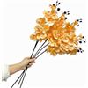 Corkwaw Set di 5 steli di orchidee artificiali da 68 cm, fiori in seta con steli, fiori artificiali a stelo lungo, orchidee finte piante per la decorazione della casa (arancione)