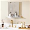 HOMCOM Specchio da bagno con mensola, 50 x 60 cm, specchio da parete moderno per camera da letto, ingresso, corridoio, bianco