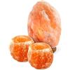 etnico set 1 lampada e 2 portacandele di sale rosa del himalaya offerta imperdibile originale made in pakistan