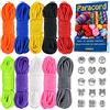 MONOBIN Kit micro paracord con istruzioni, 10 colori, 7,8 m, 2 mm, kit combinato con perline per realizzare braccialetti e cordini (10 colori A, 60 m)