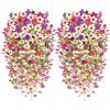 YSUVIN Fiori Artificiali Appesi, 4 Pezzi Rosso Viola Bianco Rosa, 76CM Fiori Artificiali Come Veri, Piante Finte Appese Come Veri Piante, Adatto per Esterno Balcone Giardino Matrimonio Decorazione