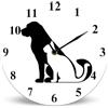 Horienteeon Orologio da parete in legno con cane e gatto, 25 cm, silenzioso, senza ticchettio, funzionamento a batteria, orologio da parete rotondo per camera da letto, bagno, cucina, soggiorno,