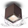 Dopa Faretto da Soffitto Cubo GU10, Lampada da Soffitto Moderna in Alluminio con Diffusore in Vetro Opaco, Plafoniera per Ingresso Balcone Terrazzo Giardino Garage (Marrone corten)