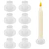 Tbintul 8 Pezzi Porta Candele, Portacandele da Tavolo, Portacandele in Metallo, Natalizio Candelabri,in Stile Retrò, per Soggiorno, Sala da Pranzo e Camera da Letto, Decorazione Del Camino (Bianco)