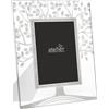 Generico Atelier Cornice in Vetro con Motivo Foglie, 6x9 cm, Finitura Argento
