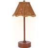 Generic Lampada da tavolo in rattan - PC ABS altezza 32 cm | Retro ricaricabile wireless LED | 3 colori temperatura touch control luminosità dimmerabile | luce notturna USB portatile per camere da letto