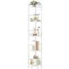 HOOBRO Scaffale Angolare a 5 Ripiani, Libreria Verticale da Angolo, Libreria Scaffale per Soggiorno, Camera da Letto, Studio, Cucina, Bianco EWW100CJ01
