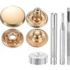 QUARKZMAN 24Set Bottoni Automatici a Pressione in Pelle, 15mm Dia 2.72 Lungo in Ottone con 4 Strumenti Installazione Inclusi Metallo da Cucire per Borse Cappotti Barche Tela, Oro