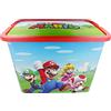Stor Scatola Organizer Super Mario Bros con Chiusura Click 23 Litri - Contenitore in Plastica per Giocattoli e Camera dei Bambini