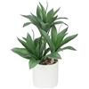 Hollyone 37cm Grandi piante grasse artificiali in vaso, 3 pezzi di agave in vaso, piante grasse artificiali in vaso, decorazione di piante grasse in vaso aloe yucca vera per casa, ufficio, cucina
