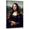 1art1 Leonardo da Vinci Poster Stampa Artistica su Tela La Gioconda Quadro da Parete sulla Barella | Murale XXL | Immagine 120x80 cm
