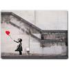 Giallobus - Quadro - Banksy - Bimba palloncino rosso - Tela Canvas Telaio Standard - 140x100 - Pronto da appendere - Quadri moderni per la casa