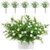 TSHAOUN 5 pezzi Fiori Finti Artificiali Arbusti Piante Resistenti ai Raggi UV per Interni ed Esterni, Decorazione per Casa, Ufficio, Giardino, Patio, Cortile (Bianc 5 Pezzi)